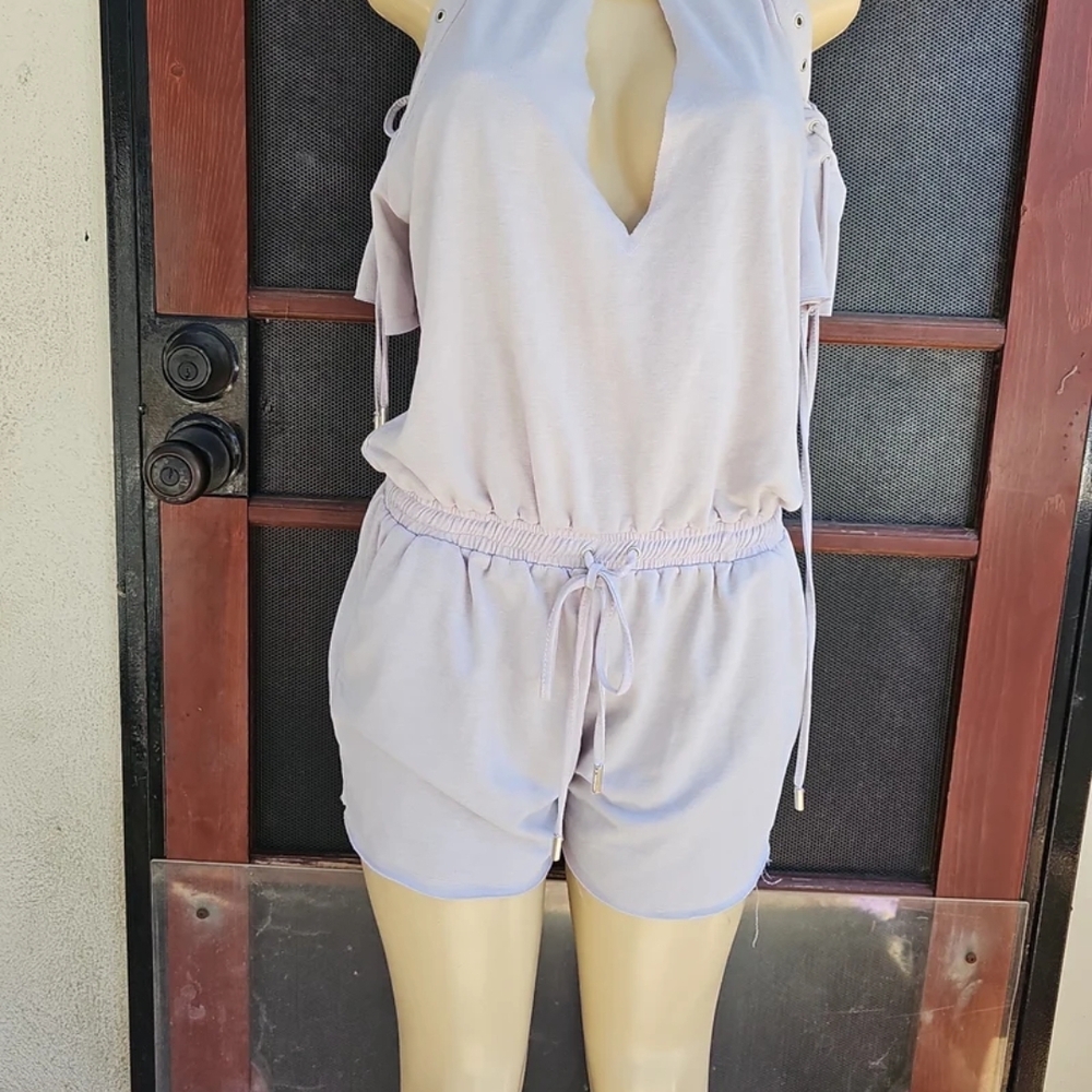 Essue Lavender Drawstring Romper